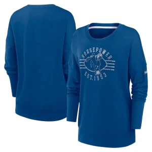 Indianapolis colts nike womens rewind playback icon performance pullover sweatshirt Royal