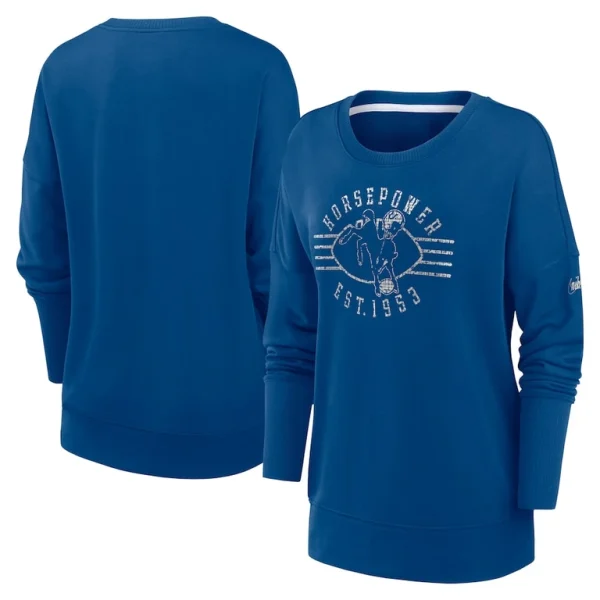 Indianapolis colts nike womens rewind playback icon performance pullover sweatshirt Royal