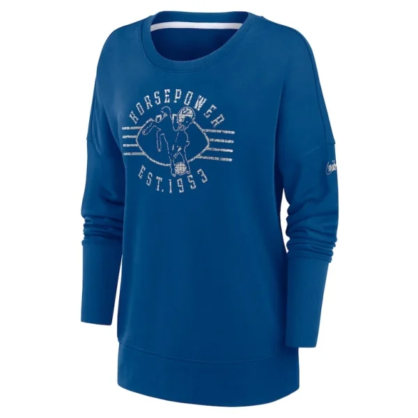 Indianapolis colts nike womens rewind playback icon performance pullover sweatshirt Royal S