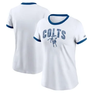 Indianapolis colts nike womens rewind ringer tri blend t shirt White