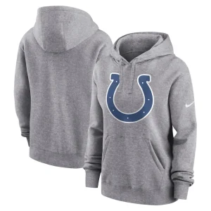 Indianapolis colts nike womens team logo club fleece pullover hoodie Heather gray