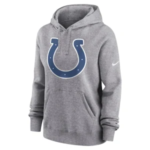 Indianapolis colts nike womens team logo club fleece pullover hoodie Heather gray S