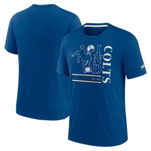 Indianapolis colts nike wordmark logo tri blend t shirt Royal