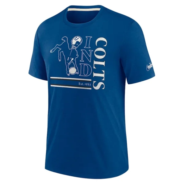 Indianapolis colts nike wordmark logo tri blend t shirt Royal M