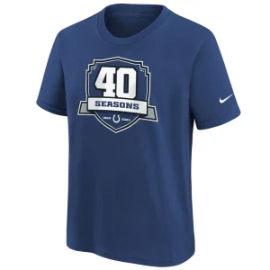 Indianapolis colts nike youth 40th anniversary t shirt Blue Yth M