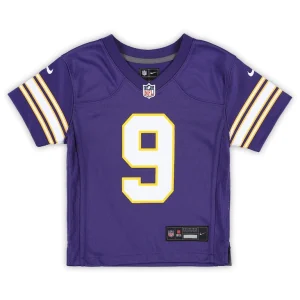 J.j. mccarthy minnesota vikings nike infant alternate player game jersey Purple 18 MO