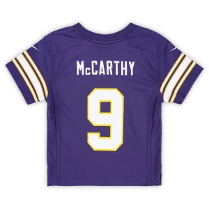 J.j. mccarthy minnesota vikings nike infant alternate player game jersey Purple 24 MO