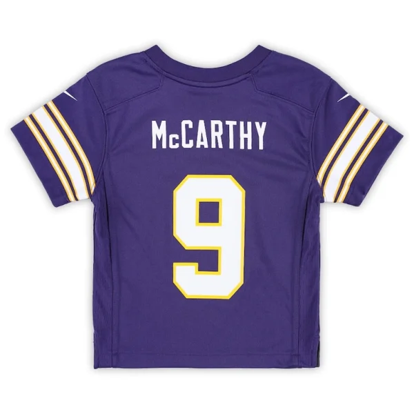 J.j. mccarthy minnesota vikings nike infant alternate player game jersey Purple 24 MO