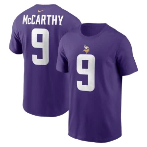 J.j. mccarthy minnesota vikings nike name number t shirt Purple