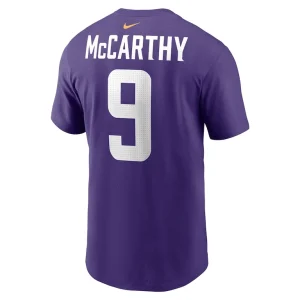 J.j. mccarthy minnesota vikings nike name number t shirt Purple L