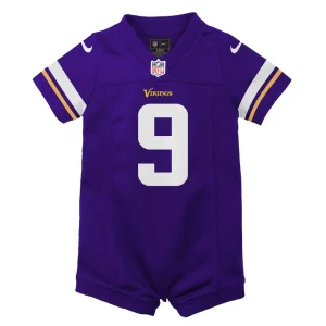 J.j. mccarthy minnesota vikings nike newborn infant romper game jersey Purple 3 6 MO