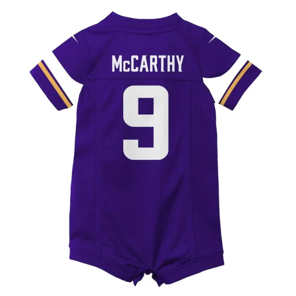 J.j. mccarthy minnesota vikings nike newborn infant romper game jersey Purple 6 9 MO