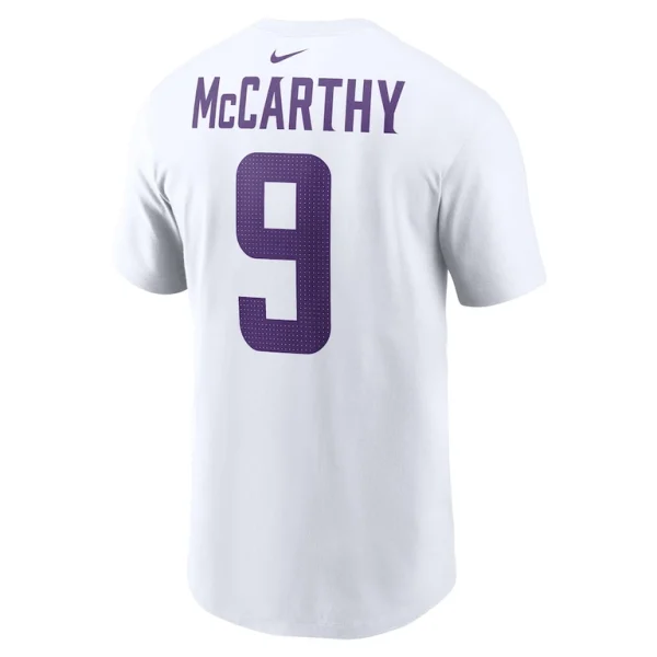 J.j. mccarthy minnesota vikings nike player name number t shirt White L