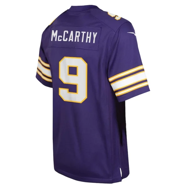 J.j. mccarthy minnesota vikings nike youth classic alternate player game jersey Purple Yth L