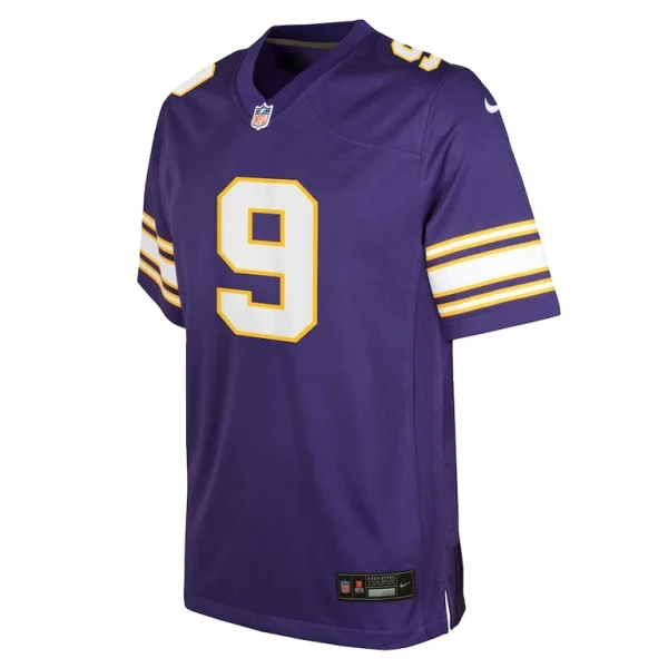 J.j. mccarthy minnesota vikings nike youth classic alternate player game jersey Purple Yth M