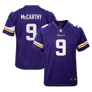 J.j. mccarthy minnesota vikings nike youth team player game jersey Purple