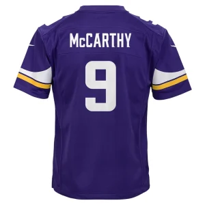 J.j. mccarthy minnesota vikings nike youth team player game jersey Purple Yth L