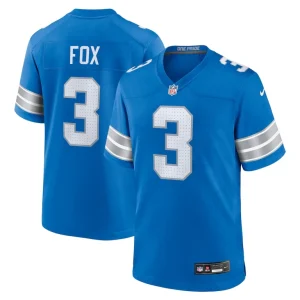 Jack fox detroit lions nike team game jersey Blue
