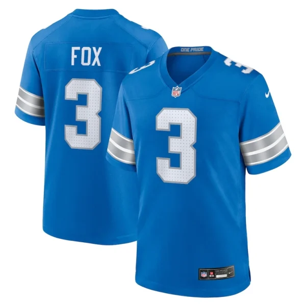 Jack fox detroit lions nike team game jersey Blue