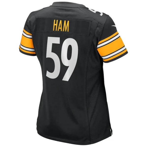 Jack ham pittsburgh steelers nike womens game retired player jersey Black L
