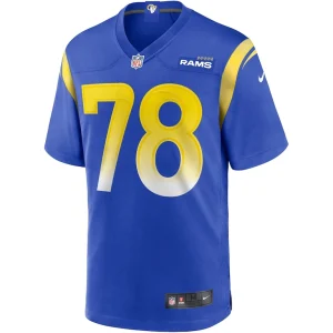 Jackie slater los angeles rams nike game retired player jersey Royal M