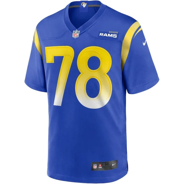 Jackie slater los angeles rams nike game retired player jersey Royal M