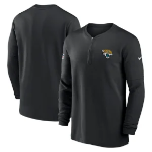 Jacksonville jaguars nike 2023 sideline performance long sleeve tri blend quarter zip top Black