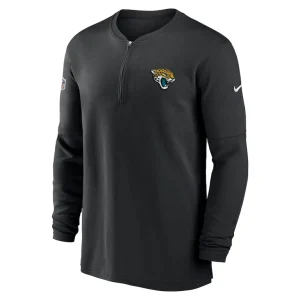 Jacksonville jaguars nike 2023 sideline performance long sleeve tri blend quarter zip top Black M