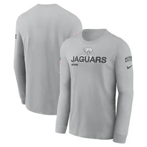 Jacksonville jaguars nike 2024 salute to service long sleeve t shirt Gray