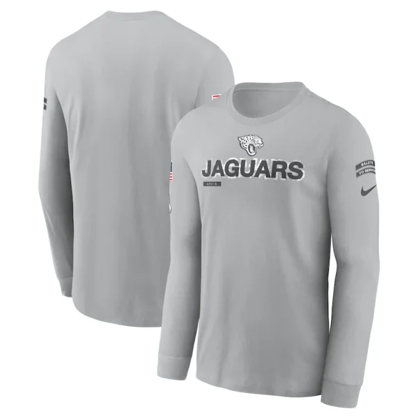 Jacksonville jaguars nike 2024 salute to service long sleeve t shirt Gray