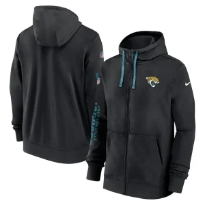 Jacksonville jaguars nike 2024 sideline club full zip hoodie Black