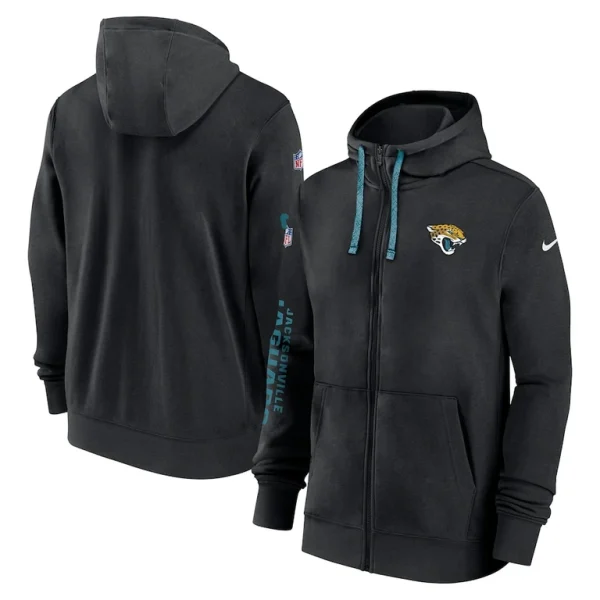 Jacksonville jaguars nike 2024 sideline club full zip hoodie Black