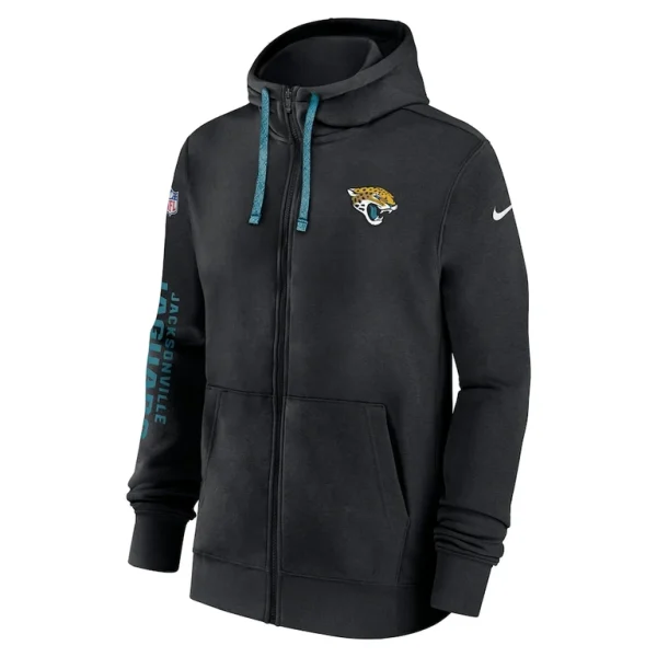 Jacksonville jaguars nike 2024 sideline club full zip hoodie Black M