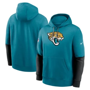 Jacksonville jaguars nike 2024 sideline club pullover hoodie Teal