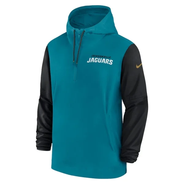 Jacksonville jaguars nike 202425 sideline pre game player 12 zip hoodie jacket Tealblack M