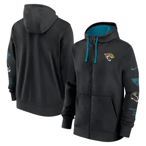 Jacksonville jaguars nike club full zip hoodie jacket Black