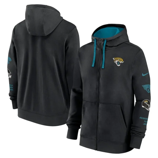 Jacksonville jaguars nike club full zip hoodie jacket Black
