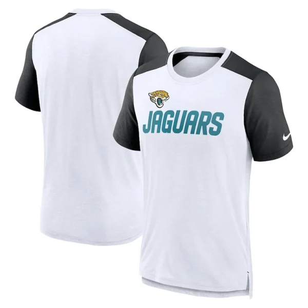 Jacksonville jaguars nike color block team name t shirt Whiteheathered black