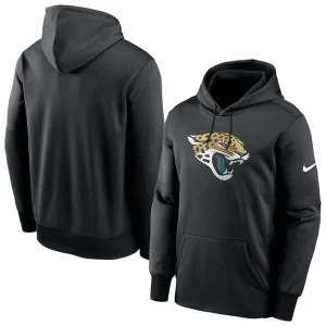 Jacksonville jaguars nike fan gear primary logo therma performance pullover hoodie Black