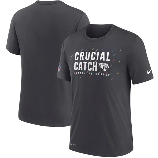 Jacksonville jaguars nike nfl crucial catch performance t shirt Charcoal