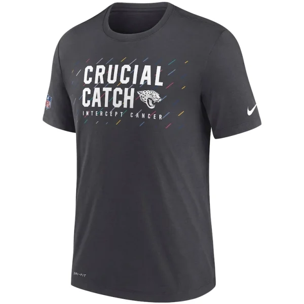 Jacksonville jaguars nike nfl crucial catch performance t shirt Charcoal M