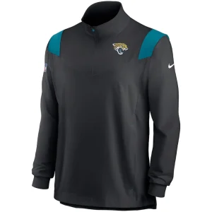 Jacksonville jaguars nike sideline coach chevron lockup quarter zip long sleeve top Black M