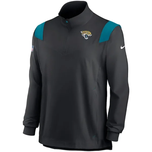 Jacksonville jaguars nike sideline coach chevron lockup quarter zip long sleeve top Black M