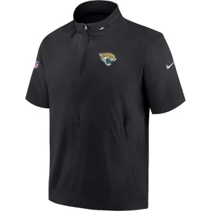 Jacksonville jaguars nike sideline coach short sleeve hoodie quarter zip jacket Black M