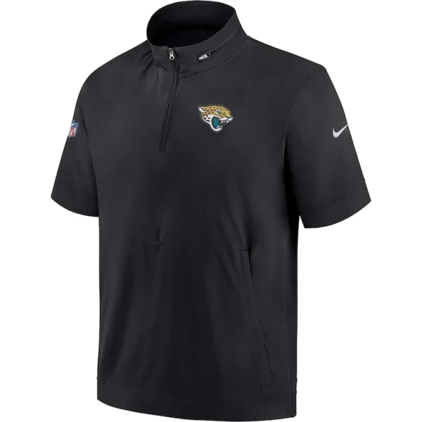 Jacksonville jaguars nike sideline coach short sleeve hoodie quarter zip jacket Black M
