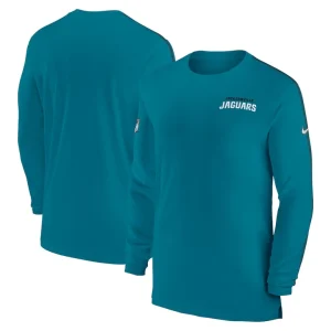 Jacksonville jaguars nike sideline coach uv performance long sleeve t shirt Teal