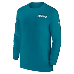 Jacksonville jaguars nike sideline coach uv performance long sleeve t shirt Teal M