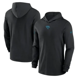 Jacksonville jaguars nike sideline performance long sleeve hoodie t shirt Black