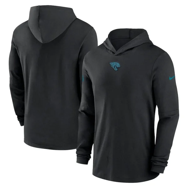 Jacksonville jaguars nike sideline performance long sleeve hoodie t shirt Black