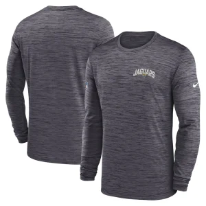 Jacksonville jaguars nike sideline velocity athletic stack performance long sleeve t shirt Charcoal